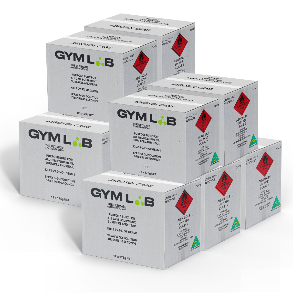 Gym Lab Disinfectant Spray - 10 carton bundle (120 cans)