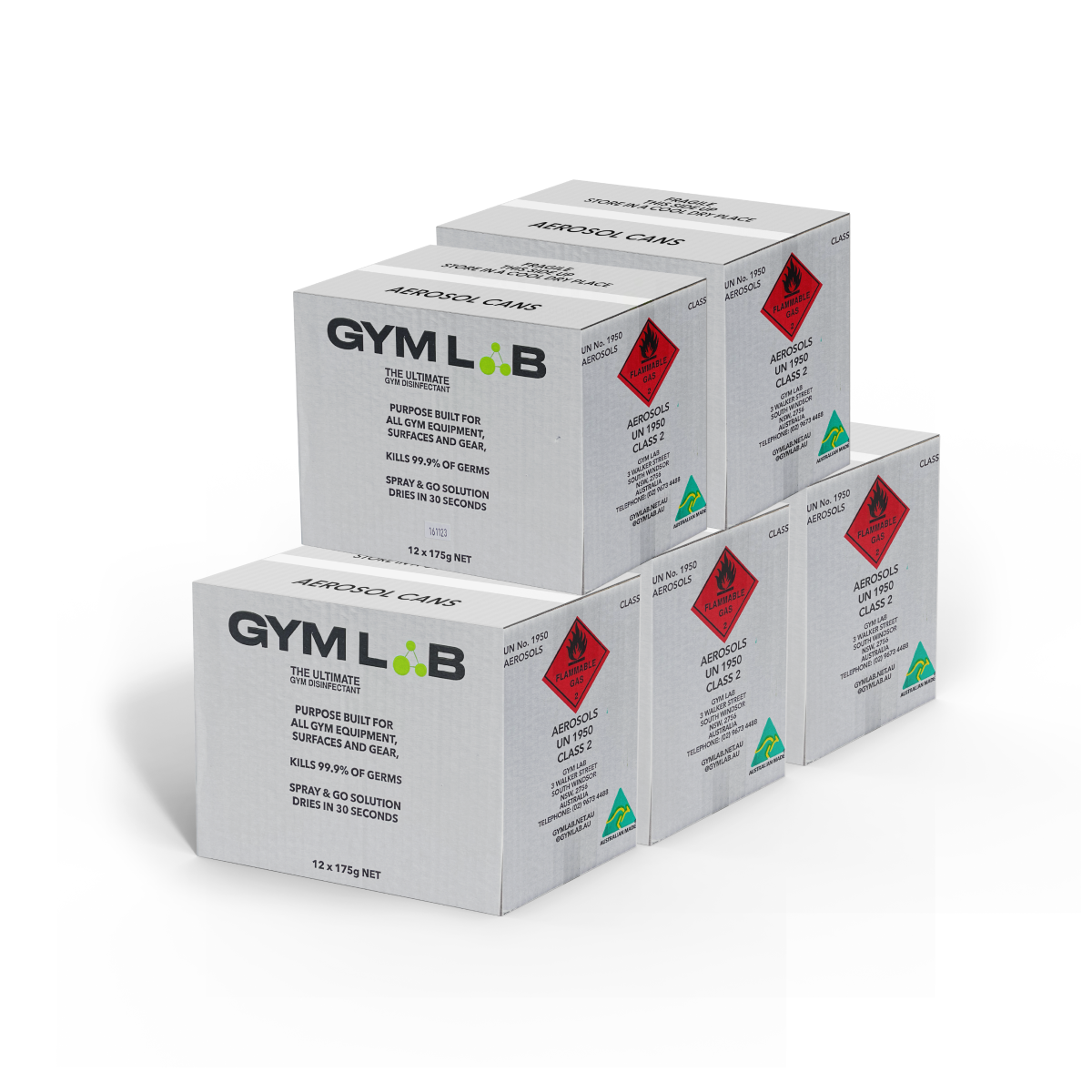 Gym Lab Disinfectant Spray - 5 carton bundle (60 cans)